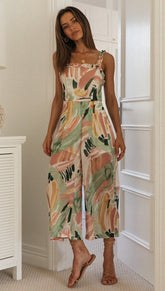 Jumpsuit mit Rüschen und Stickereien